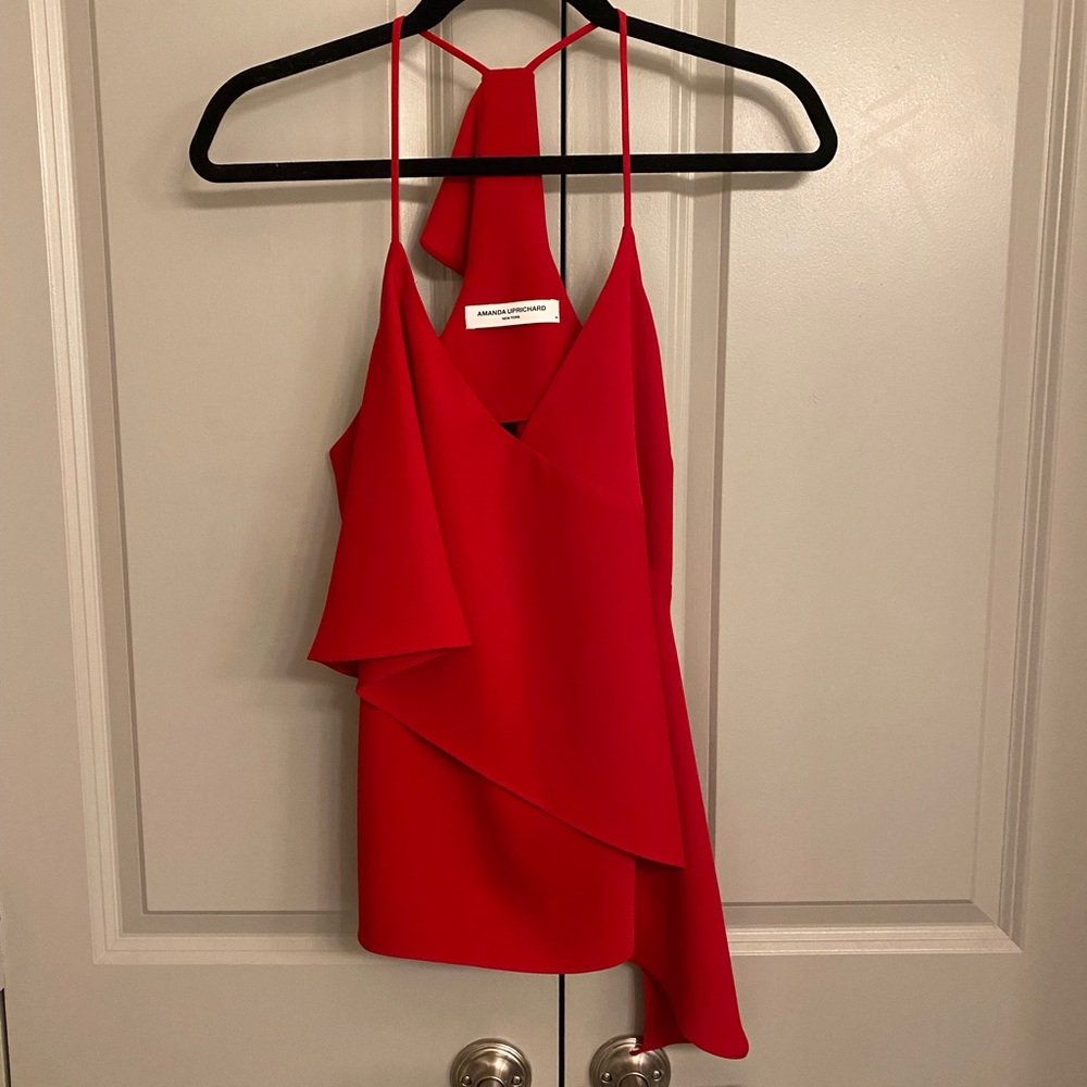 Amanda Uprichard Red Ruffle Top - Picture 8 of 9